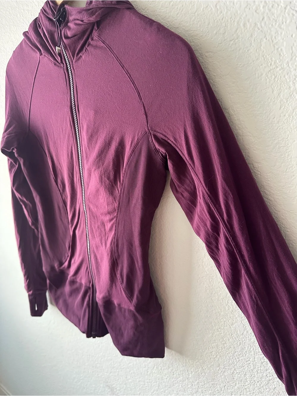 Lululemon Hooded Define Jacket Plum Purple Thumbhole Full Zip Size 8
